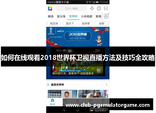 如何在线观看2018世界杯卫视直播方法及技巧全攻略